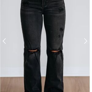 Distressed Black Women's Jeans